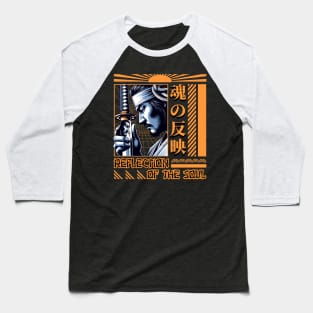 Warrior Reflection - Traditional Samurai Art Baseball T-Shirt